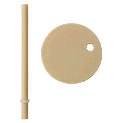 Design Letters straw with lid, Beige Discount