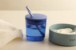 Design Letters straw with lid, Blue Online