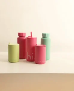 Design Letters thermal mug, Cherry Pink Clearance