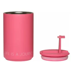 Design Letters thermal mug, Cherry Pink Clearance