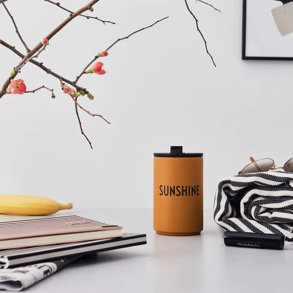 Design Letters thermal mug, sunshine Yellow Clearance