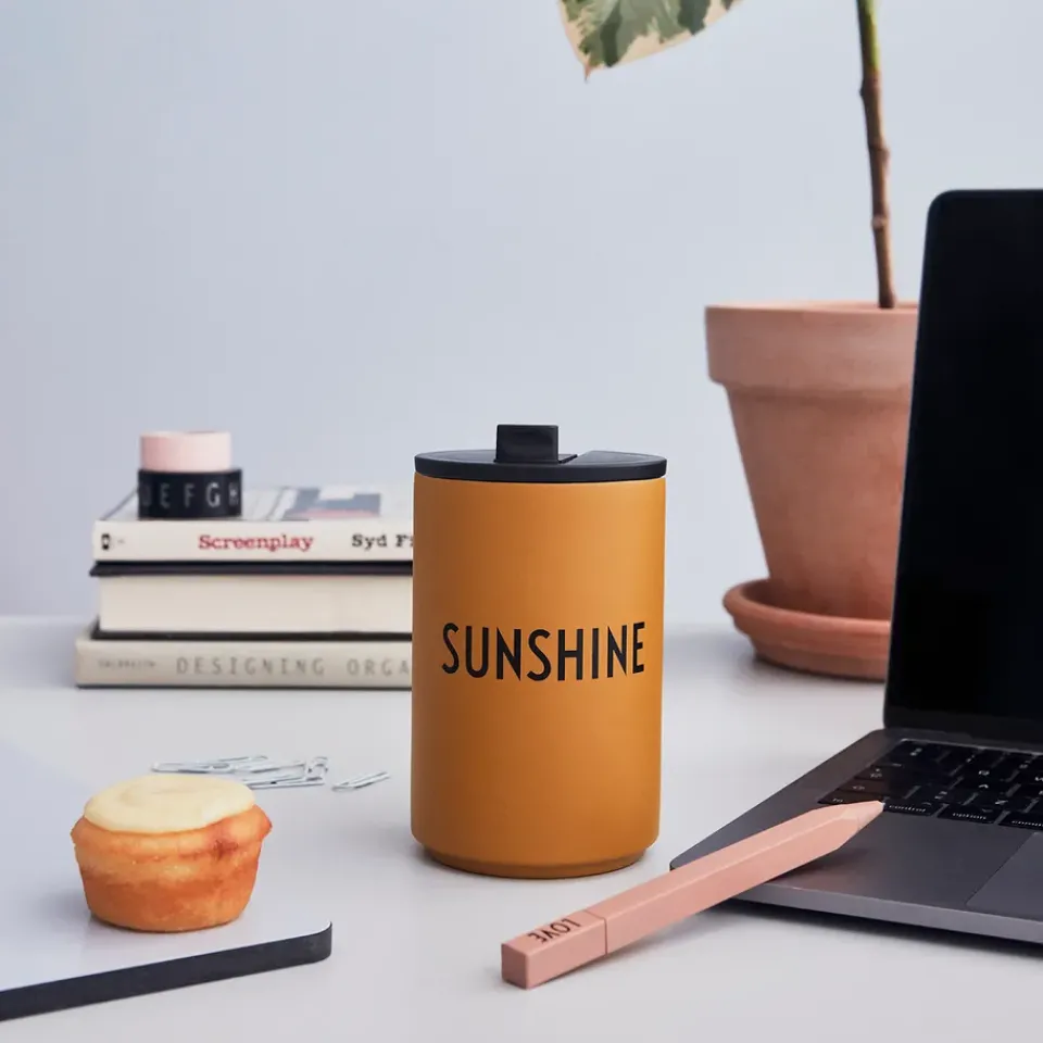 Design Letters thermal mug, sunshine Yellow Clearance