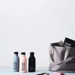 Design Letters TO GO bottle, Black Clearance