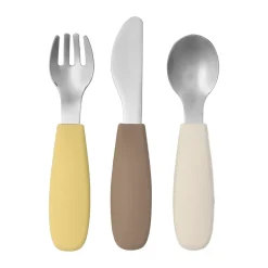Scandi Living Dine cutlery set silicone 3 pieces, Taupe Yellow Best