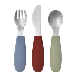 Scandi Living Dine cutlery set silicone 3 pieces, Green-Blue GreenBlue Hot