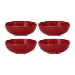 Scandi Living Dots breakfast bowl 60 cl 4-pack, Red Sale