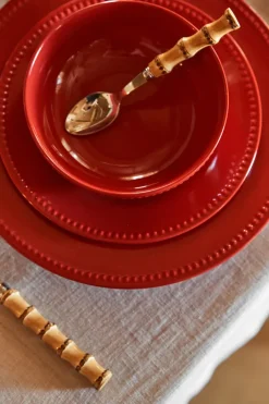 Scandi Living Dots breakfast bowl 60 cl 4-pack, Red Sale