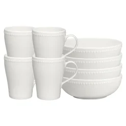 Scandi Living Dots breakfast bowl 60 cl 4-pack, Creamy White Online