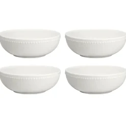 Scandi Living Dots breakfast bowl 60 cl 4-pack, Creamy White Sale