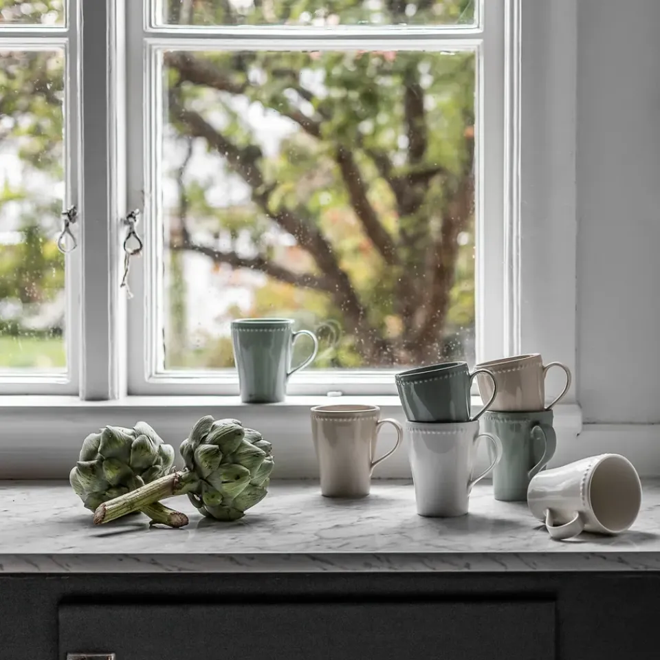 Scandi Living Dots mug 35 cl 4-pack, Beige