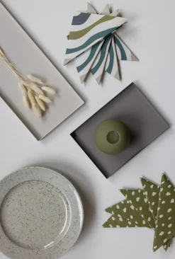 Cooee Design Dots napkins 33x33 cm 20-pack, Olive Green New