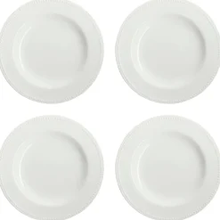 Scandi Living Dots plate 28 cm 4-pack, Creamy White Best