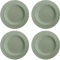 Scandi Living Dots plate 28 cm 4-pack, Green Discount