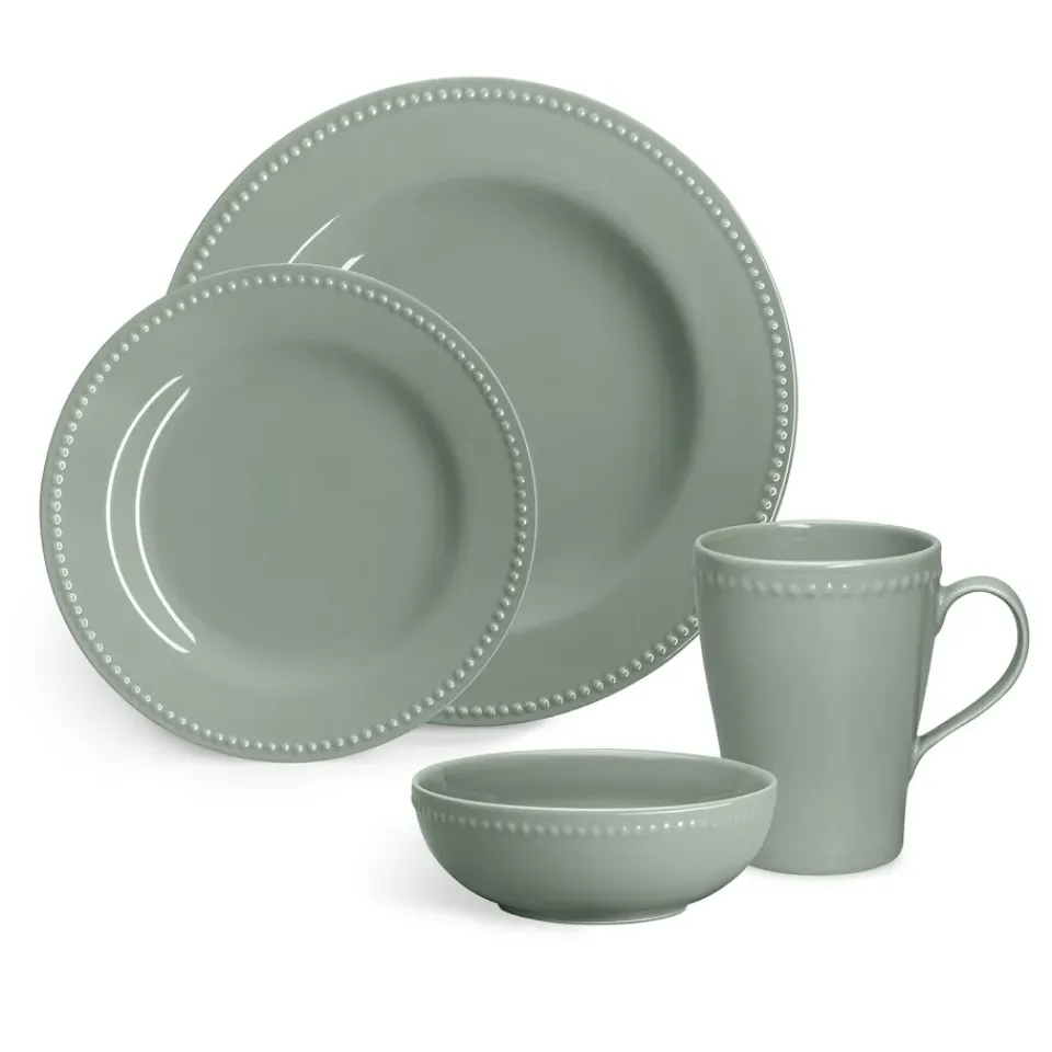 Scandi Living Dots plate 28 cm 4-pack, Green Discount