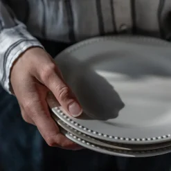 Scandi Living Dots plate 28 cm 4-pack, Grey Online