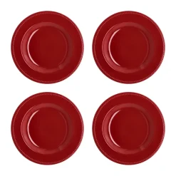 Scandi Living Dots plate 28 cm 4-pack, Red Hot