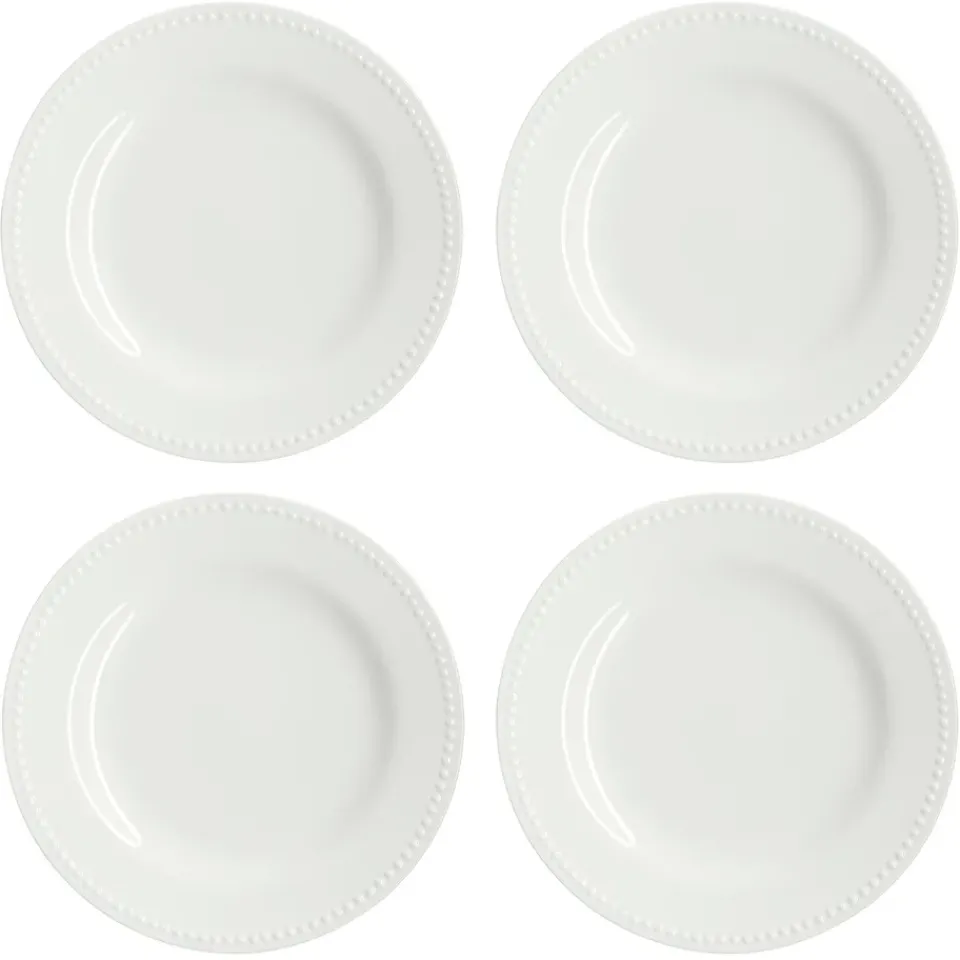 Scandi Living Dots small plate 22 cm 4-pack, Creamy White Clearance