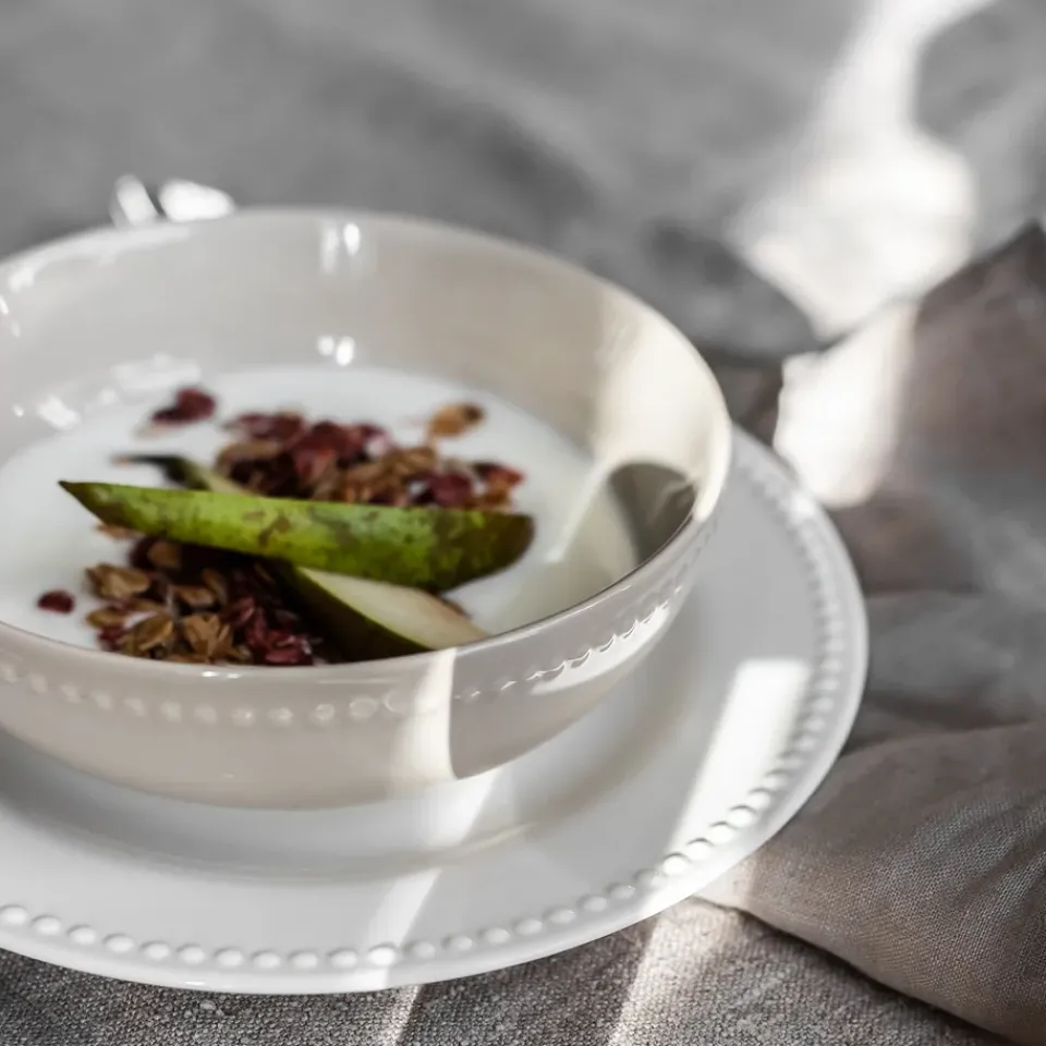 Scandi Living Dots small plate 22 cm 4-pack, Creamy White Clearance
