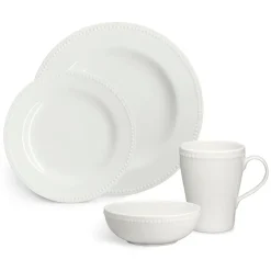 Scandi Living Dots small plate 22 cm 4-pack, Creamy White Clearance