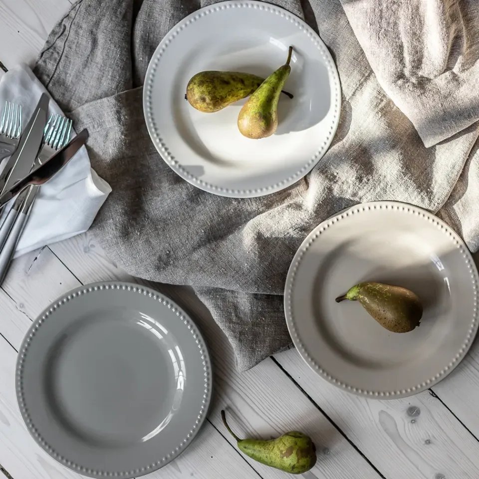 Scandi Living Dots small plate 22 cm 4-pack, Creamy White Clearance