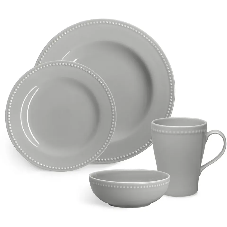 Scandi Living Dots small plate 22 cm 4-pack, Grey Best