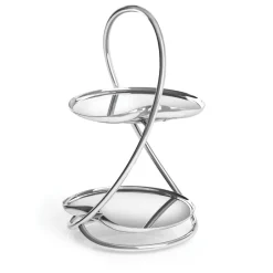 Robert Welch Drift cake stand, 2 tier Silver-coloured Clearance