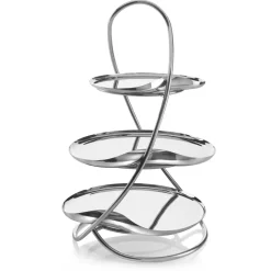 Robert Welch Drift cake stand, 3 tier Silver-coloured Outlet