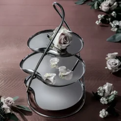Robert Welch Drift cake stand, 3 tier Silver-coloured Outlet