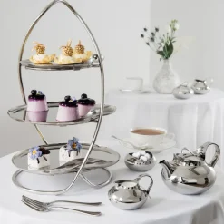 Robert Welch Drift cake stand, 3 tier Silver-coloured Outlet