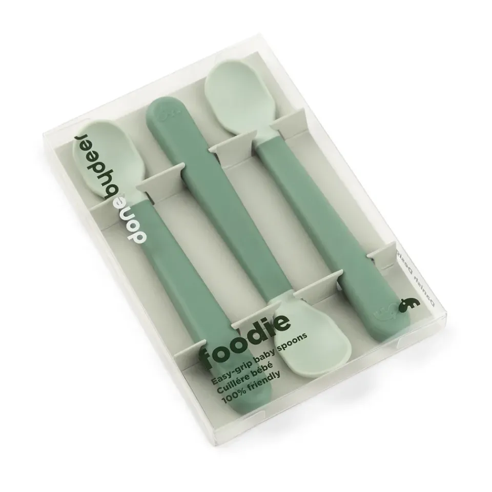 Done by deer Easy-grip foodie spoon 3-pack, Green New