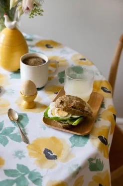Sagaform Eden waxed tablecloth Ø180 cm, Yellow BlueBeige Best