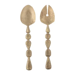 Bloomingville Edi salad servers 2-piece, Brass Gold-coloured