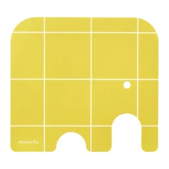 Muurla Elephant glass coaster 11x10 cm, Yellow