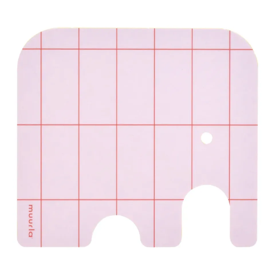 Muurla Elephant glass coaster 11x10 cm, Pink Best