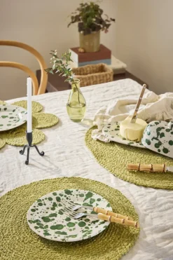Dixie Elin placemat oval, Avocado Green New
