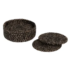 Dixie Ella coaster Ø10.5 cm 6-pack, Black Sale