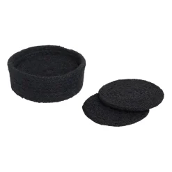 Dixie Ella coaster Ø10.5 cm 6-pack, Pure Black Best