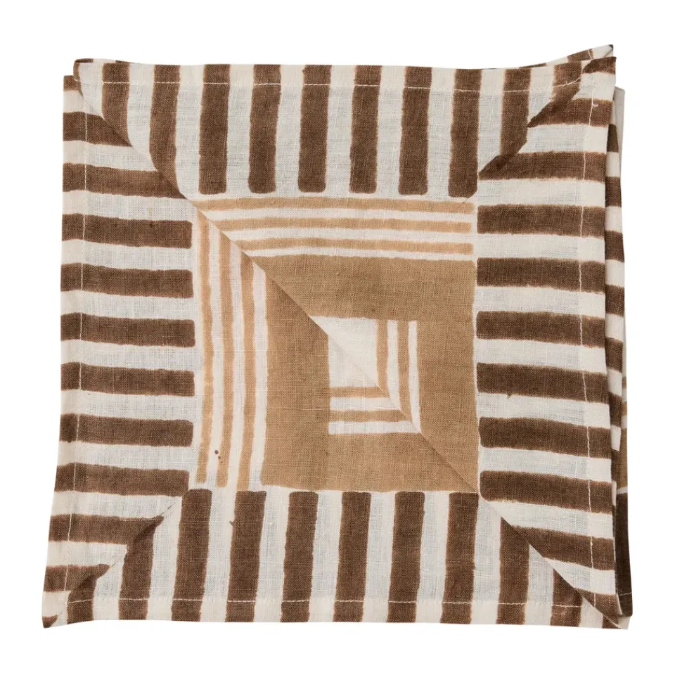 Tell Me More Ella napkin 50x50 cm, Hazelnut checkered BeigeBrown Clearance