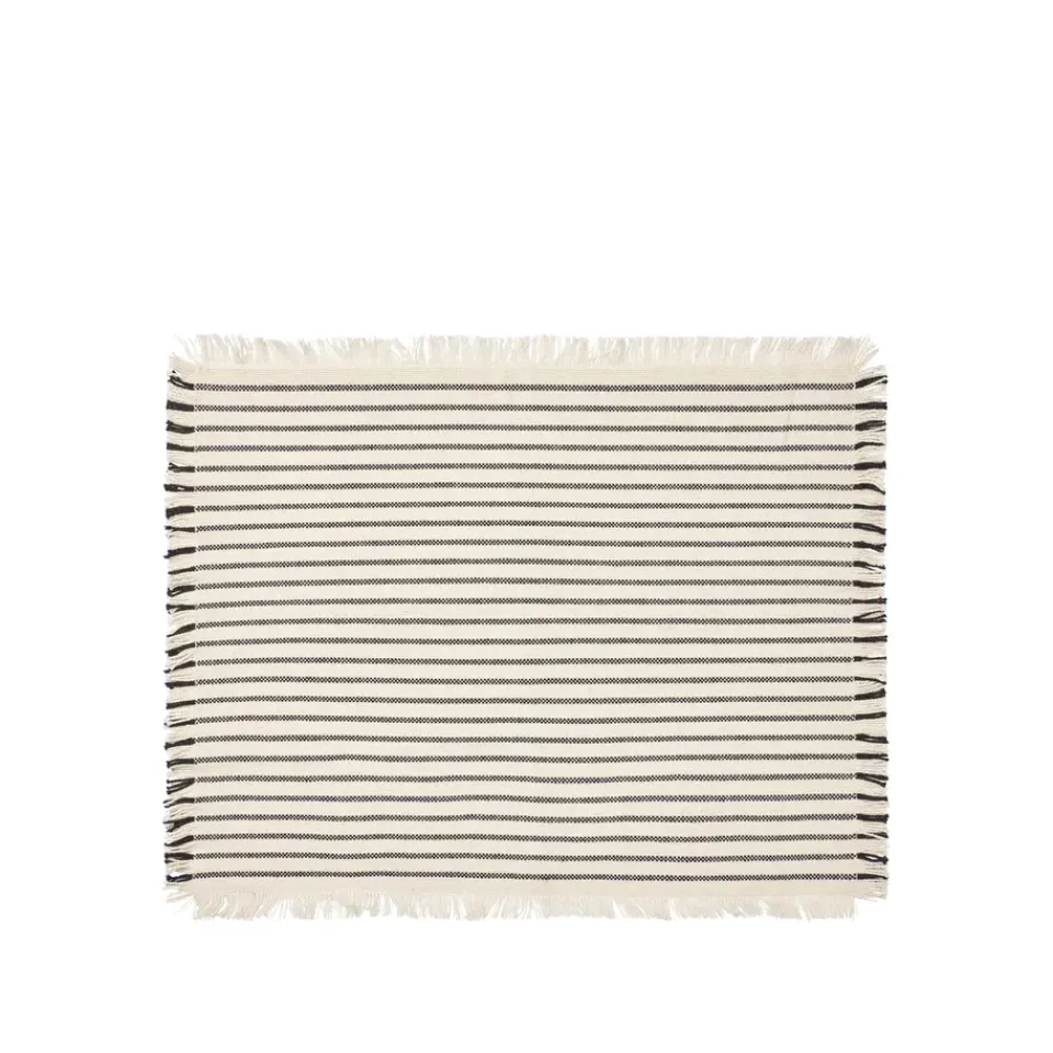 Broste Copenhagen Elouise placemat 41.5x32 cm bone, Bone- black White
