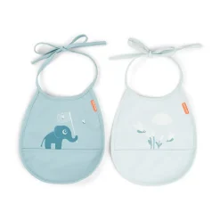 Done by deer Elphee Tiny bib 2-pack, Blue