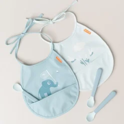 Done by deer Elphee Tiny bib 2-pack, Blue