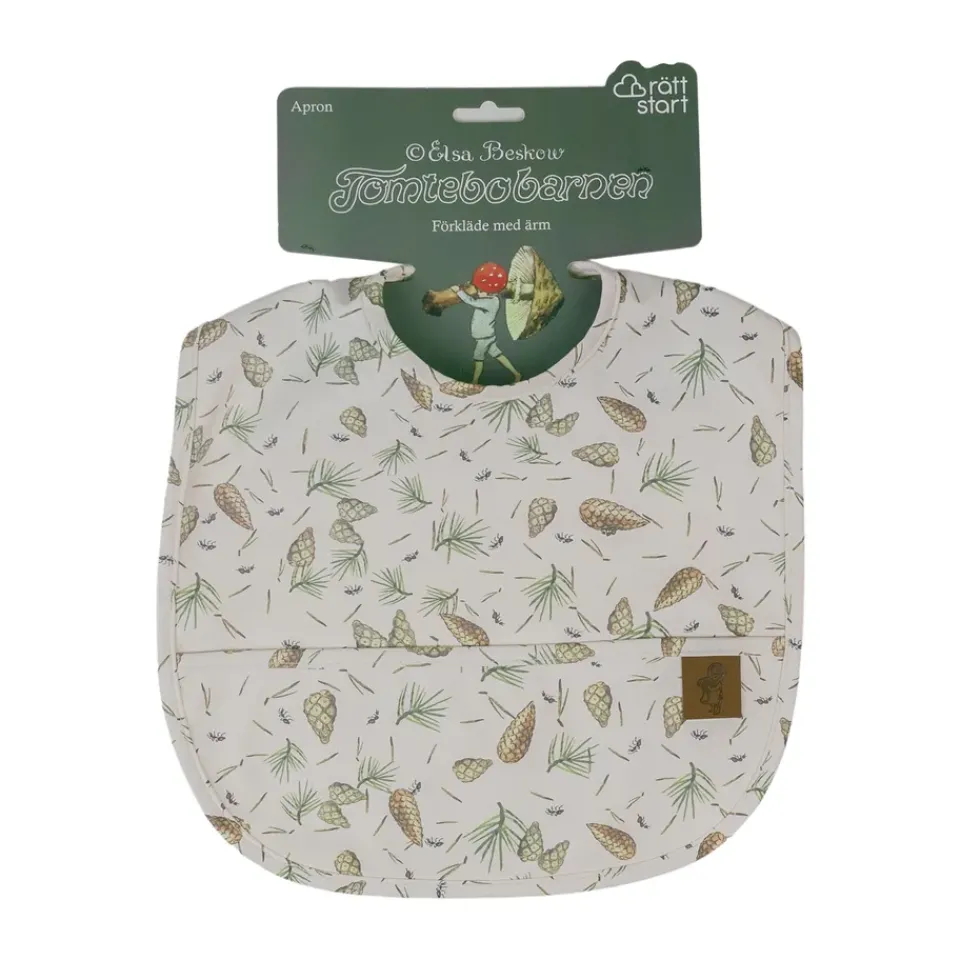 Rätt Start Elsa Beskow Tomtebobarnen bib, Green Multi Best