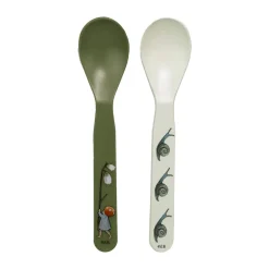 Rätt Start Elsa Beskow Tomtebobarnen spoon 2-pack, Green-white Multi Clearance