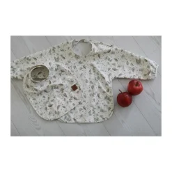 Rätt Start Elsa Beskow Tomtebobarnen bib with sleeve, Green Multi Sale