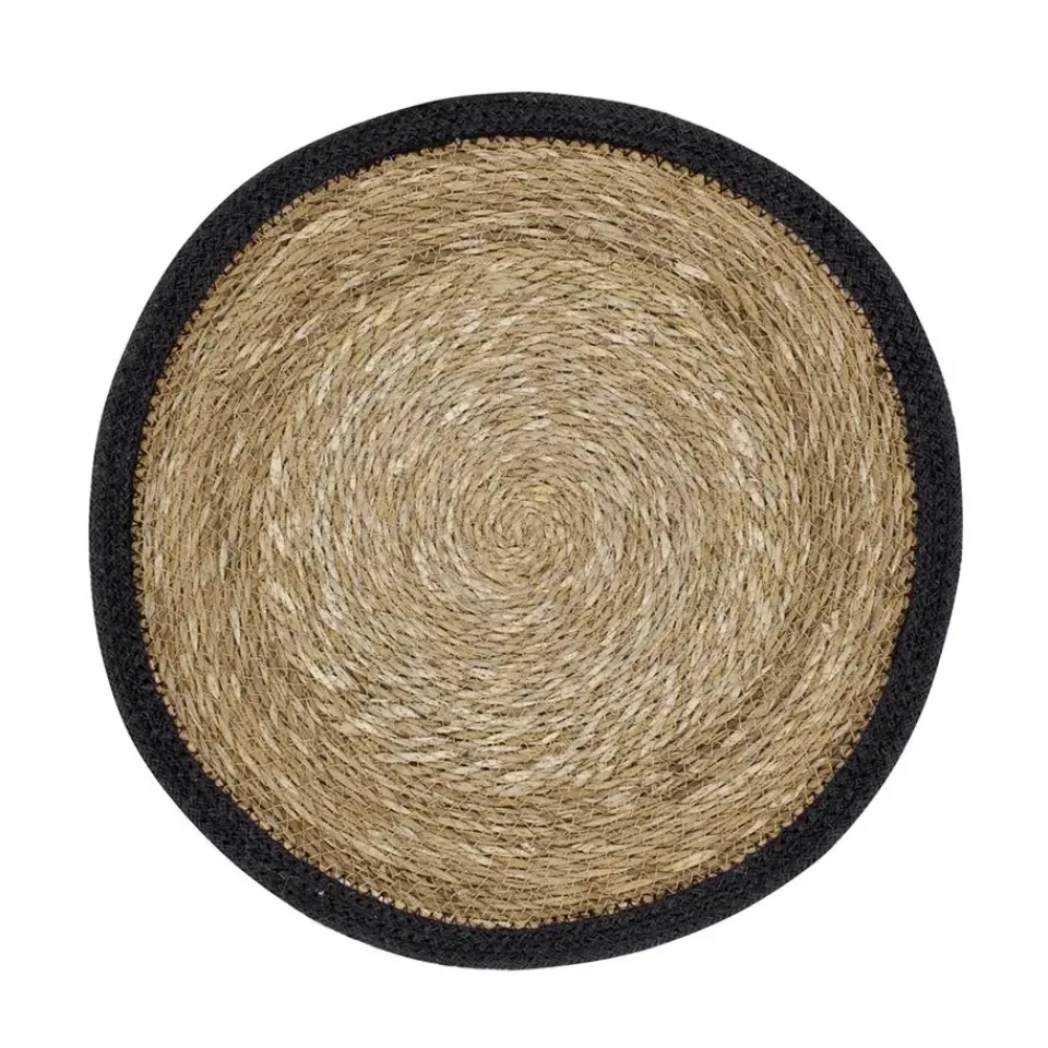 Dixie Emil round placemat, nature-black BeigeBlack