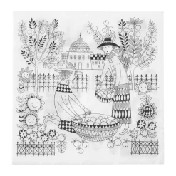 Arabia Emilia paper napkins 33x33 cm 20-pack, Black-white BlackWhite Clearance