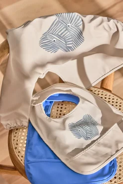 OYOY Erik Elephant bib with sleeves, Beige Discount