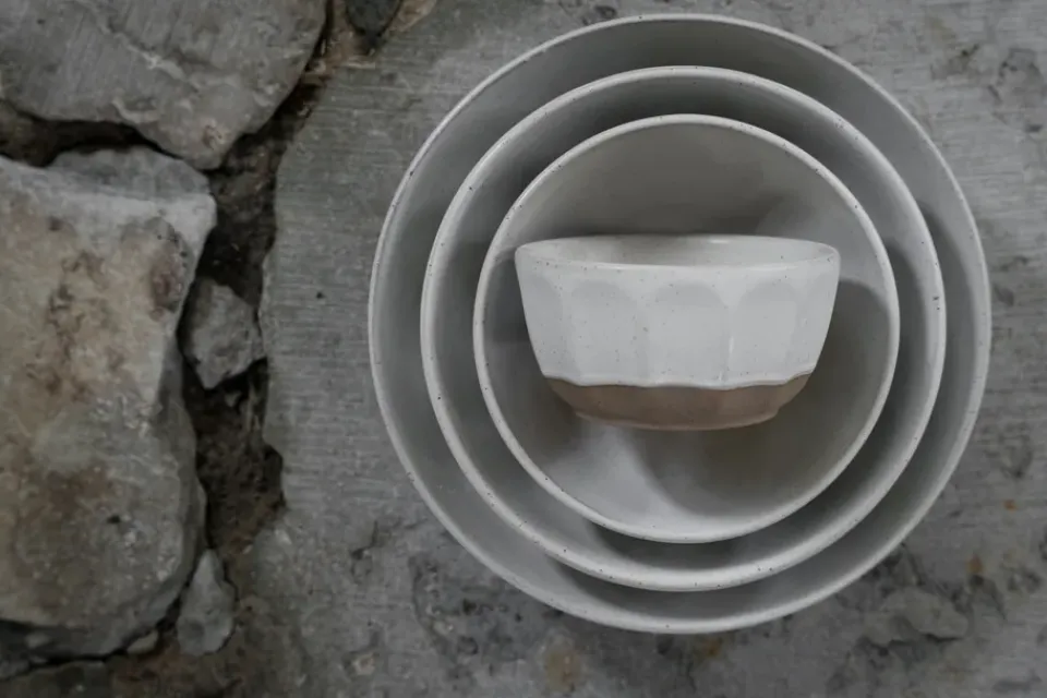 ERNST bowl stoneware, White-nature, Ø12 cm WhiteBeige Online