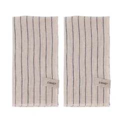ERNST napkin 2 pack striped 40x40 cm, Blue- Beige Outlet