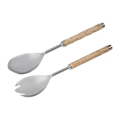 ERNST salad servers braided handle 2 pieces, Seagrass, 28 cm Beige Discount